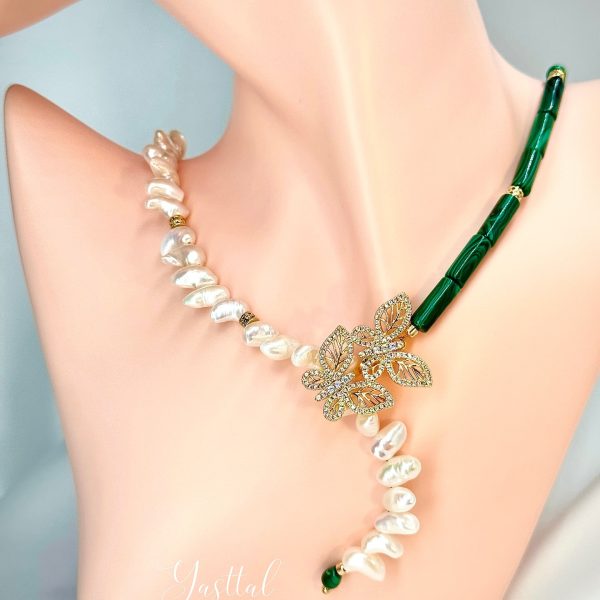 Pearls and Malachite stones