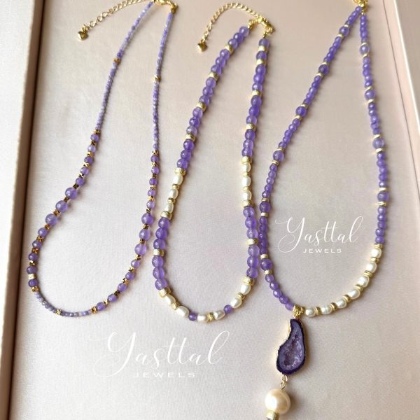 A set of necklaces blue